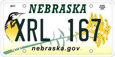 NE license plate XRL167