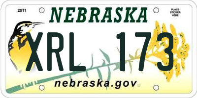 NE license plate XRL173