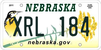 NE license plate XRL184
