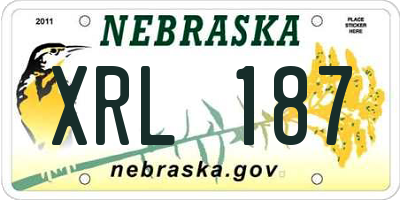 NE license plate XRL187