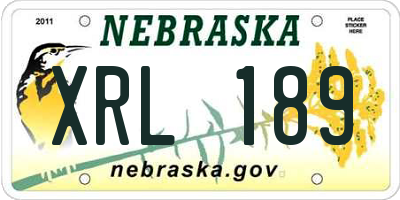 NE license plate XRL189