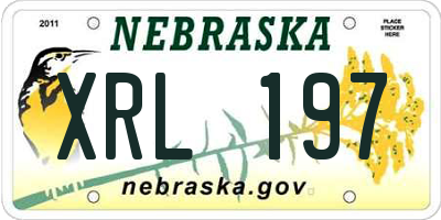 NE license plate XRL197