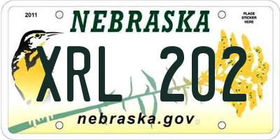 NE license plate XRL202