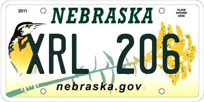 NE license plate XRL206