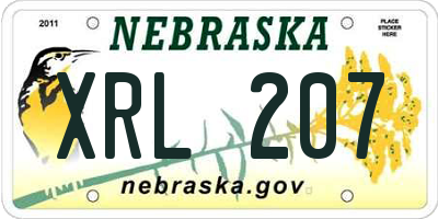 NE license plate XRL207