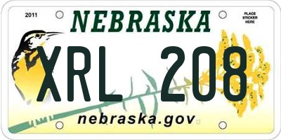 NE license plate XRL208