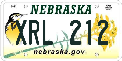 NE license plate XRL212