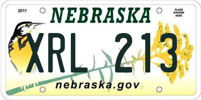 NE license plate XRL213