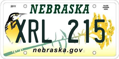 NE license plate XRL215