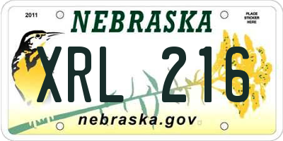 NE license plate XRL216