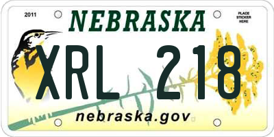 NE license plate XRL218