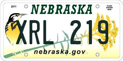NE license plate XRL219