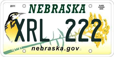 NE license plate XRL222