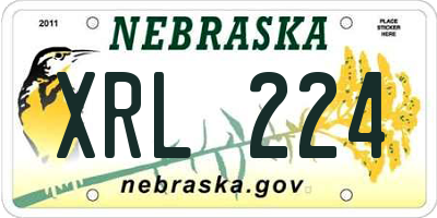 NE license plate XRL224