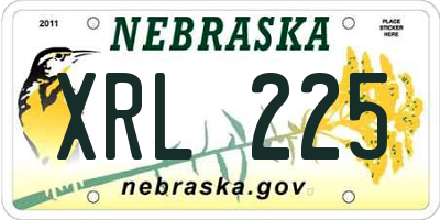 NE license plate XRL225