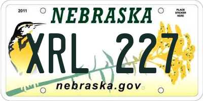 NE license plate XRL227