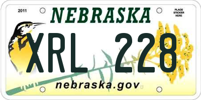 NE license plate XRL228