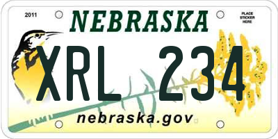NE license plate XRL234