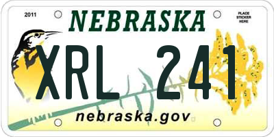 NE license plate XRL241