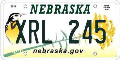NE license plate XRL245