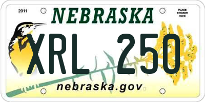 NE license plate XRL250