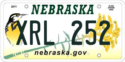 NE license plate XRL252