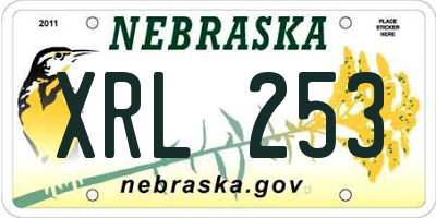 NE license plate XRL253