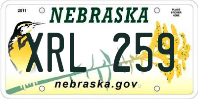 NE license plate XRL259