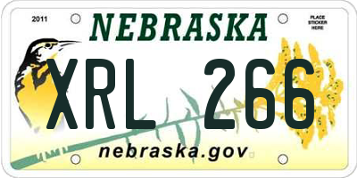 NE license plate XRL266