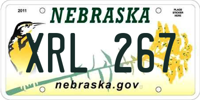 NE license plate XRL267