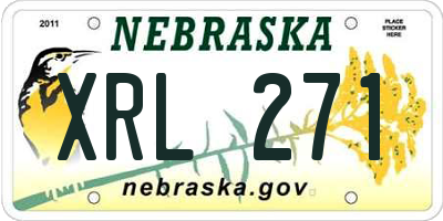 NE license plate XRL271