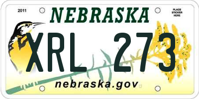 NE license plate XRL273