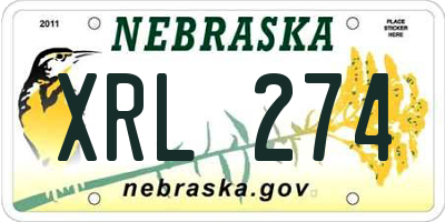 NE license plate XRL274