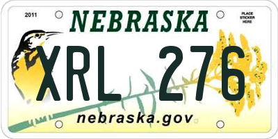 NE license plate XRL276