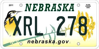 NE license plate XRL278