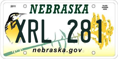 NE license plate XRL281