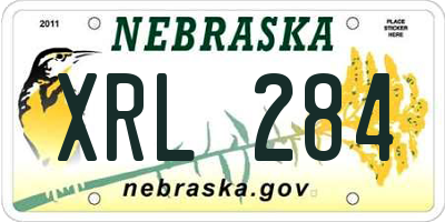 NE license plate XRL284