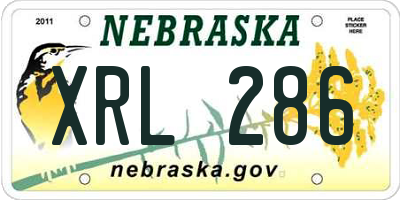 NE license plate XRL286