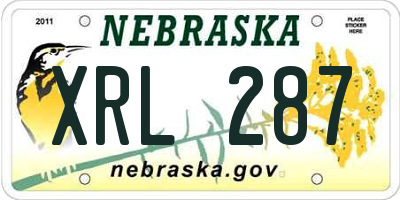 NE license plate XRL287