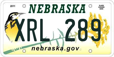 NE license plate XRL289
