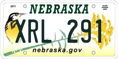 NE license plate XRL291
