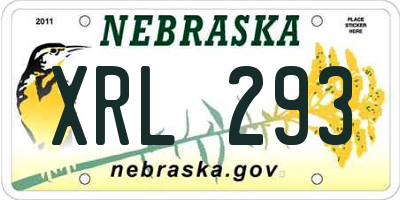 NE license plate XRL293