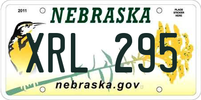NE license plate XRL295