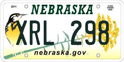 NE license plate XRL298