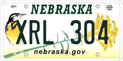 NE license plate XRL304
