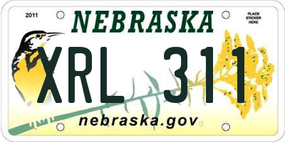 NE license plate XRL311