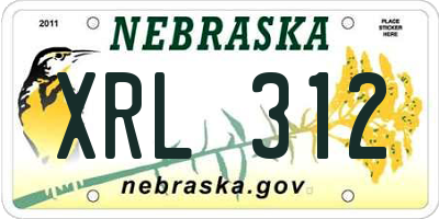 NE license plate XRL312