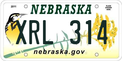 NE license plate XRL314