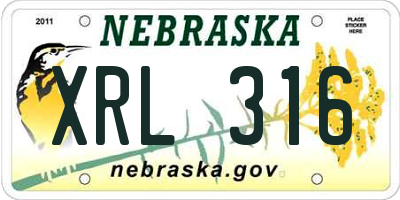NE license plate XRL316