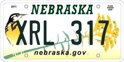 NE license plate XRL317